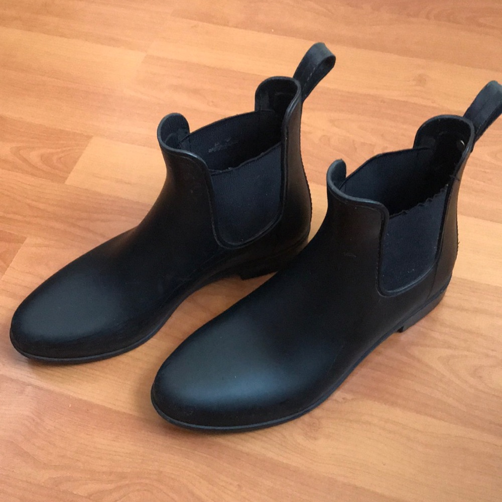 Black waterproof ankle boots